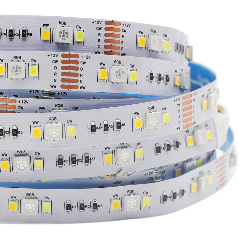 RGB+WW+CW Multi-Color LED Lights - 12mm 12V RGBCCT LED Strip - 60LEDs/m